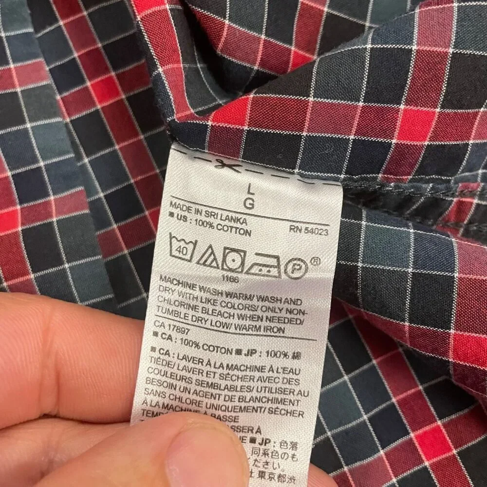 Banana Republic Men's Checkered Button Up Shirt Slim Fit Multicolor Size Large
